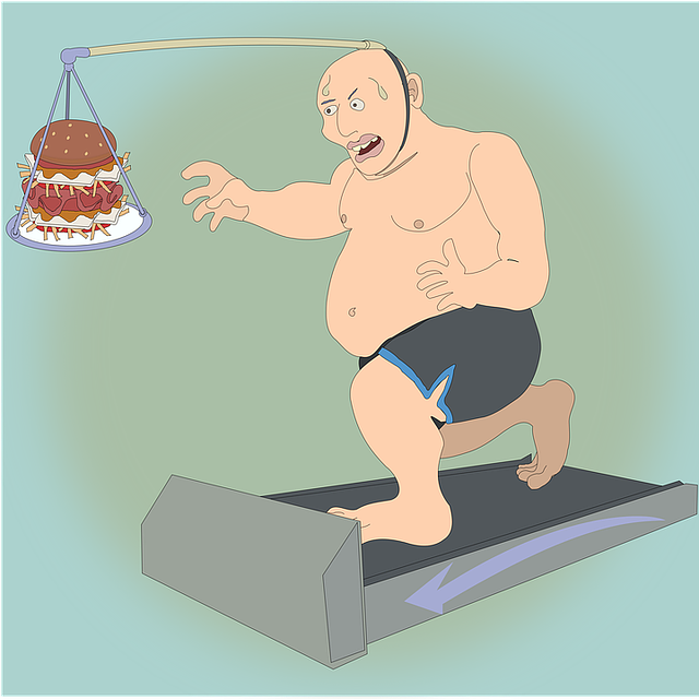 kreslený obrázek tlustého muže, jak se honí za jídlem.png